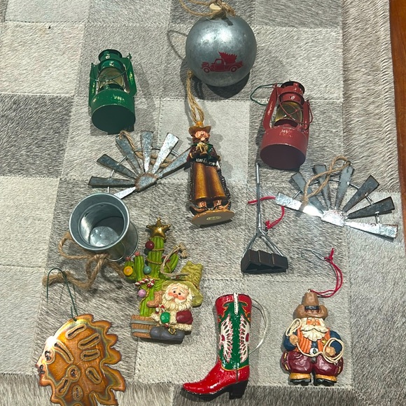 Other - Lot of twelve 12 western ranch rodeo cowboy country Christmas ornaments EUC